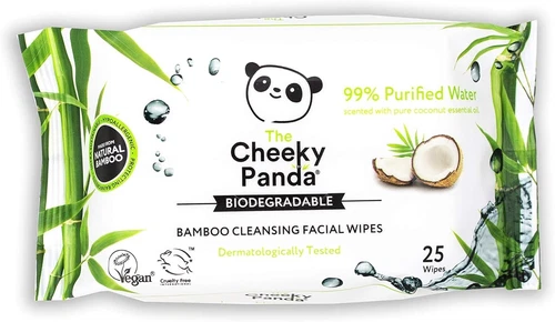 The Cheeky Panda Bamboo Facial Make Up Remover Wipes 25 Face Wipes 99% Purified