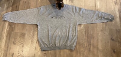 RARE VINTAGE 80s University of Oregon Ducks Gray Fuzzy Sweatshirt L/S Men's L