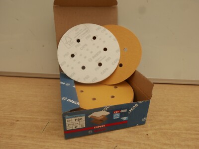 50 X BOSCH 150 MM 6 ZOLL KLETTSCHLEIFER SCHLEIFSCHEIBEN 80ER KÖRNUNG 2608900919