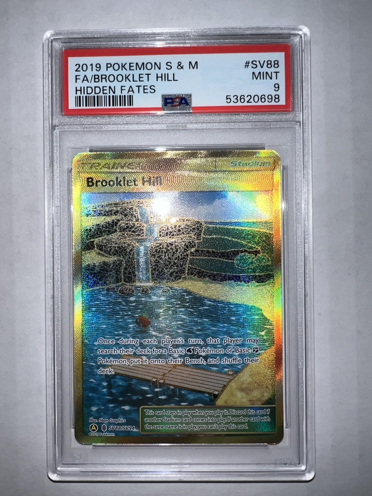 Pokemon Hidden Fates Brooklet Hill Secret Shiny rare SV88 Card *MINT PSA 9*