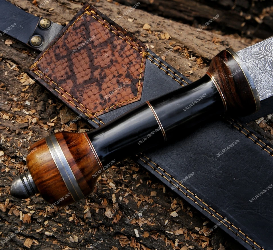 Espada única hecha a mano de acero Damasco gladiador/gladius/romana con funda. Foto 4 de 4
