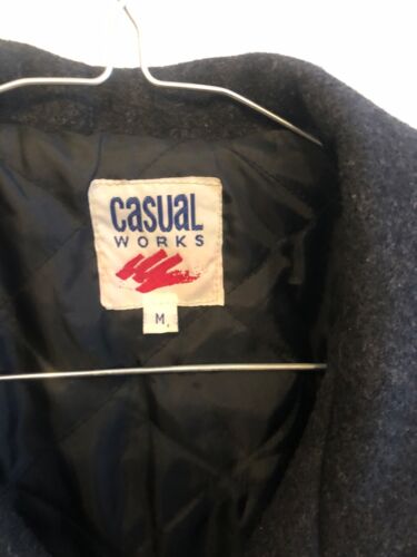 Mens Wool Blend Charcoal Casual Works Jacket Size M Good Preowned - Picture 3 of 4
