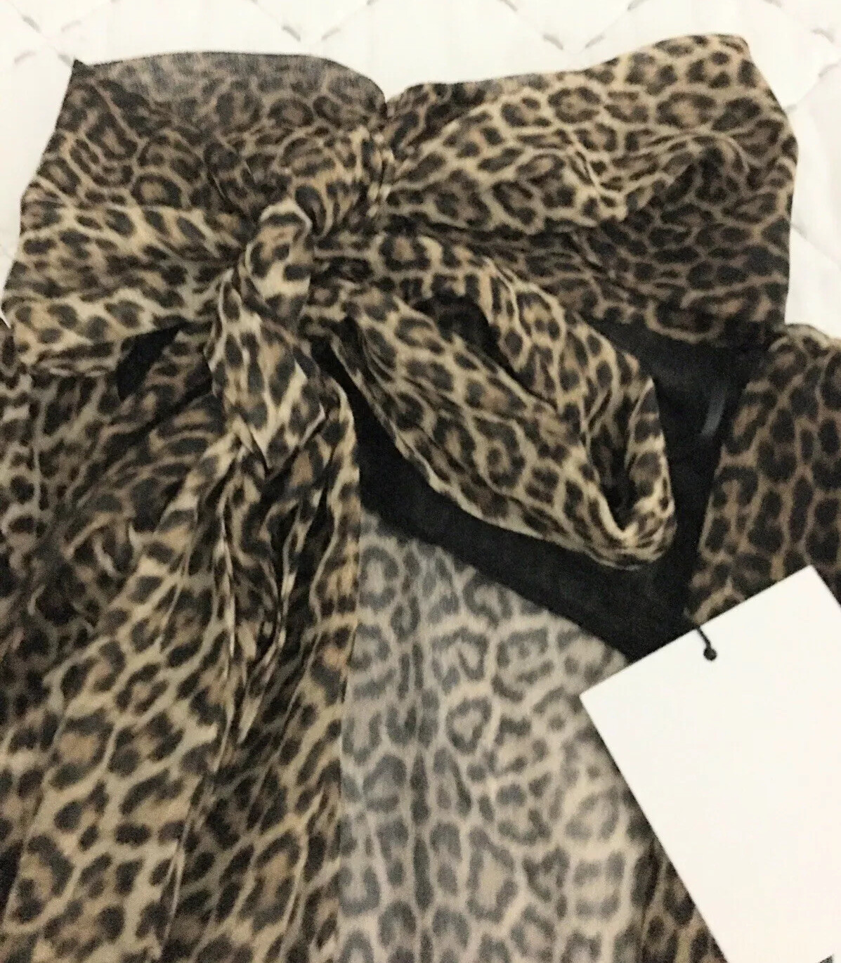 Zara Leopard Print Chiffon Mini Dress With Neck Scarf S BNWT RRP £49.99 LAST ONE image 10