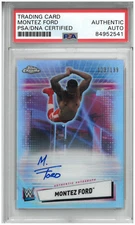 MONTEZ FORD SIGNED AUTOGRAPH SLABBED WWE 2021 TOPPS CHROME 123/199 CARD PSA DNA