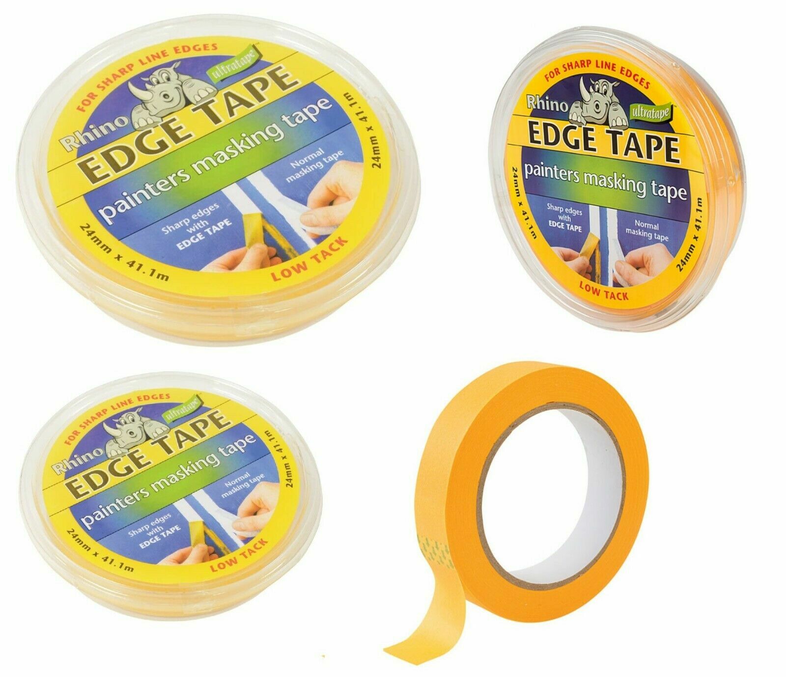Ultratape RHINO Edge Tape Painters Masking Sharp Line Low Tack DIY