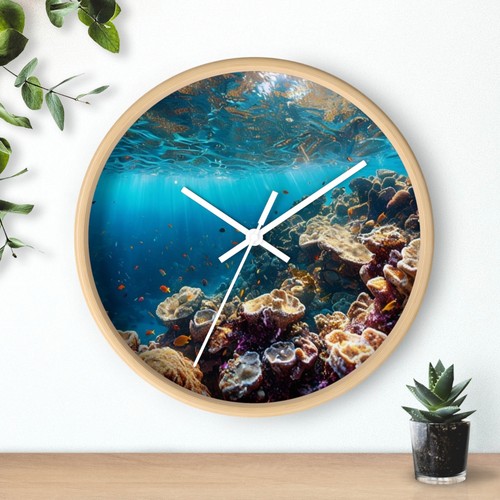 Reloj de Pared Arrecife de Coral, Decoración del Hogar Temática del Océano, Reloj Subacuático para Amantes del Mar, - Imagen 4 de 7