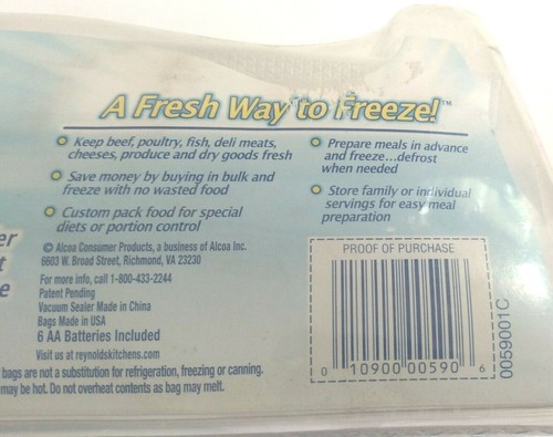 Reynolds Handi-Vac Vacuum Sealer Starter Kit 3 Quart Bags NEW - Picture 7 of 8