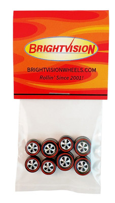 8 Brightvision Redline Wheels   4 Small & 4 Medium Deep Dish Dull Chrome Style