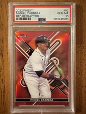 2022 Topps Finest Miguel Cabrera Red Refractor /5 SP PSA Gem Mint 10 POP 1 