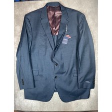 Ralph Lauren Mens 52 Long Sport Coat Navy Blue Houndstooth Blazer New