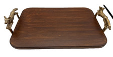 Vintage Fox Run Handled Wood Serving Tray Dec...