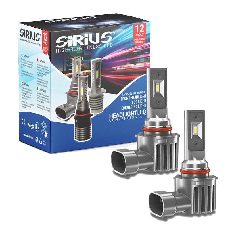 Kit Lampade LED Sirius H10/hb3 12V 6000k Chip Seoul Csp – Alta Luminosità - Immagine 1