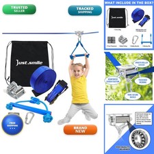 Just.smile JS010001-2-Z Zip Line Kit for Kids 60ft Ninja Slackline