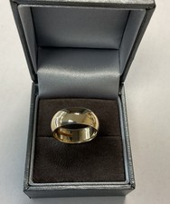 9ct Yellow Gold 7.5mm D Shaped Wedding Band Ring Size N 1/2 7.1 Grams