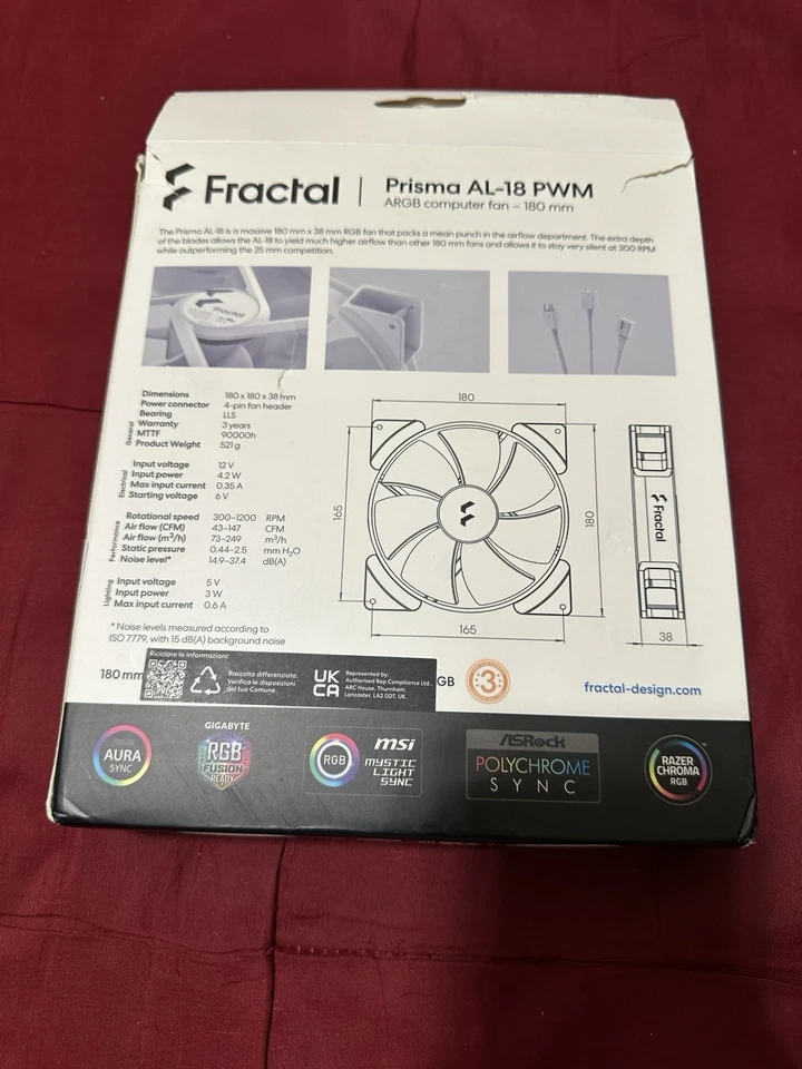 Fractal Design Prisma AL-18 PWM 180 mm Addressable RGB LED LLS Bearing Computer - Image 4 of 4