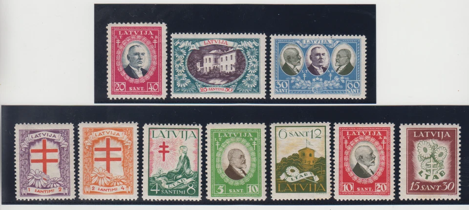 LATVIJA.1930 ROJO BRUTO.MI 161-170 - Imagen 1 de 1