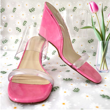 Maryam Nassir Zadeh Wedge Heeled Sandal Olympia Pink & Clear Mule Size 39
