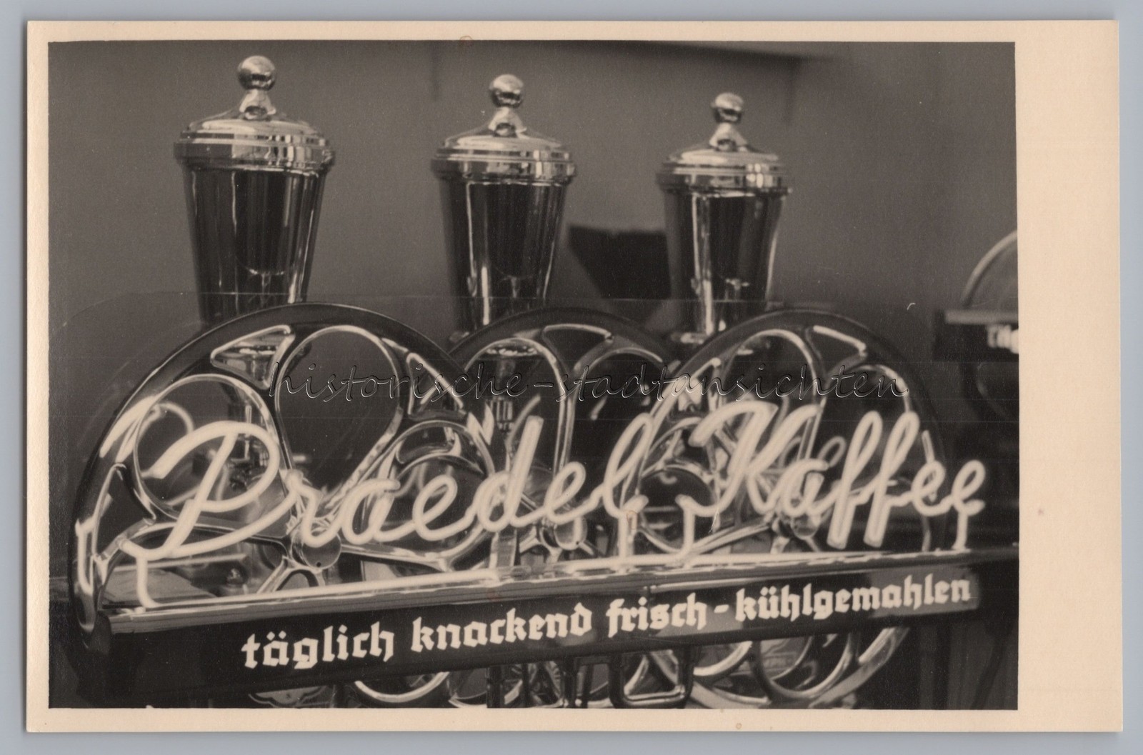 PRAEDEL KAFFEE täglich knackend frisch kühlgemahlen - Maschine - altes Foto