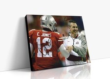 Ohio State Autograph Canvas - Cardale Jones and Urban Meyer - Championship Duo