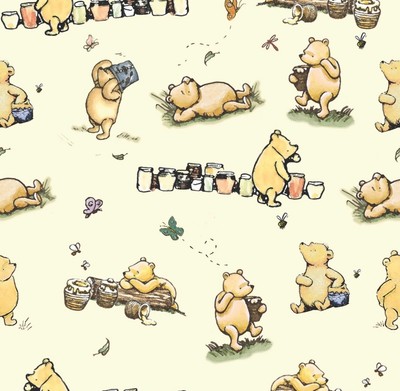 WINNIE FIGUREN - POOH BÄR - 100% BAUMWOLLE DIGITALDRUCK STOFF