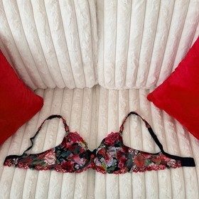 Lise Charmel Underwire Multi-Color Bra 36D Floral-Embroidered Intricate Design