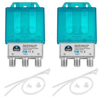 2 x DiSEqC PRO Switch Schalter HB-DIGITAL Umschalter 2/1 2x in 1 WETTERSCHUTZ TV