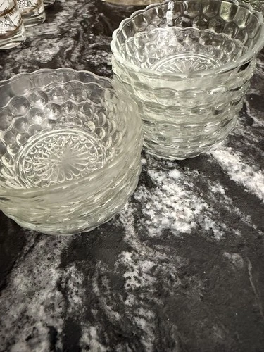 Anchor Hocking Crystal Bubble Fruit Bowl 4½" Lot of 14 Glass