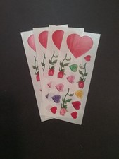 Creative Memories  Lot of Four Studio Stickers  2" x 5"  Hearts And Roses