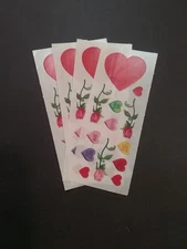 Creative Memories ~ Lot of Four Studio Stickers ~ 2" x 5" ~ Hearts And Roses
