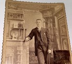 Rare Antique ID'd Railroad Express Clerk Taxidermy Bird PIP Dog Cabinet Photo VT — photo 4