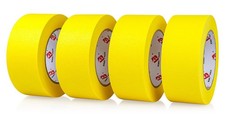 4 Pack Yellow Painters Tape 2 inch Wide, Medium Adhesive Yellow Masking Tape ...