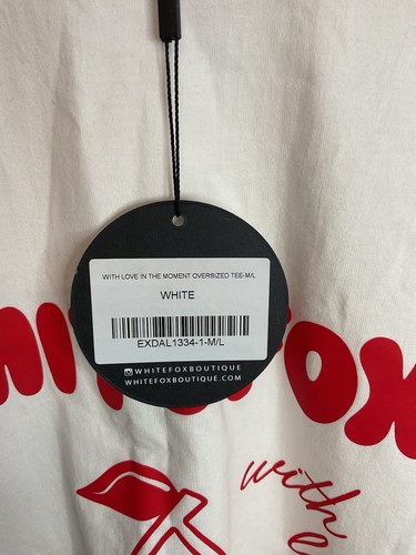 White Fox Women's With Love in the Moment Oversized Cherry T-shirt Limited M/L - Picture 3 of 7