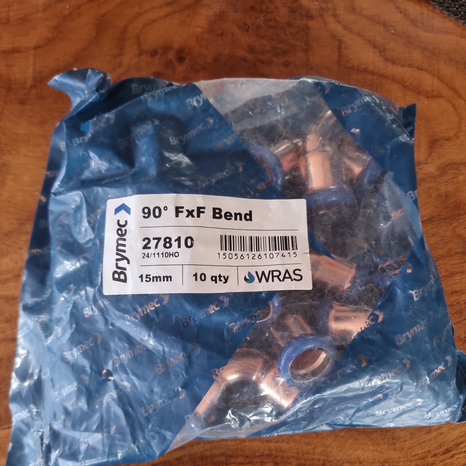 10 x  15mm Copper Press Fit 90° bends  brymec- wras Crimp Fitting
