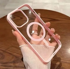 (2 Pack) iPhone 15 14 13 Pro Pink Max Defense Case Mag Safe Shockproof Cover