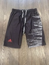 Mens Adidas Spandex Digital Compression Shorts Race Half Tights M Black Gray