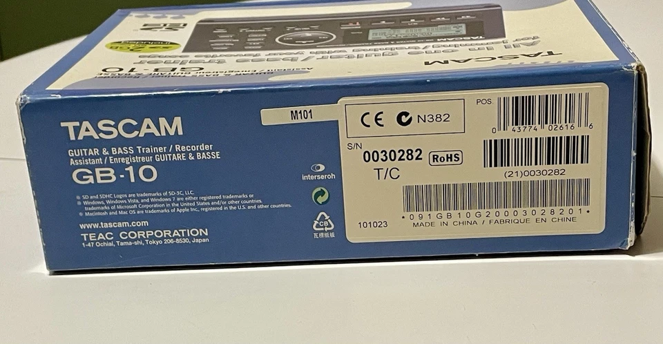 Tascam GB-10 Guitar/Bass Trainer and Recorder with 2GB Memory Card, Excellent - Image 3 of 4