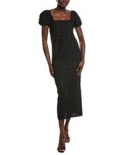 Ganni Broderie Anglaise Midi Dress Women's