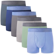 6-Pack Bamboo Cool Boys  Boxer Briefs 8-10Y   Moisture-Wicking Lightweight