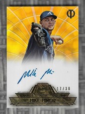 MIKE MINOR 2014 TOPPS TRIBUTE GOLD ON CARD SP AUTOGRAPH AUTO #'D /30 MLB