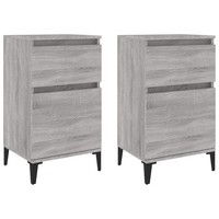 Nachttische2Er Set Grau Sonoma 40X35X70 Cm Nachtkonsole Nachtschrank