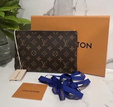 Image of Auth Louis Vuitton Monogram Key Pouch 30 M Medium Brown Gold..