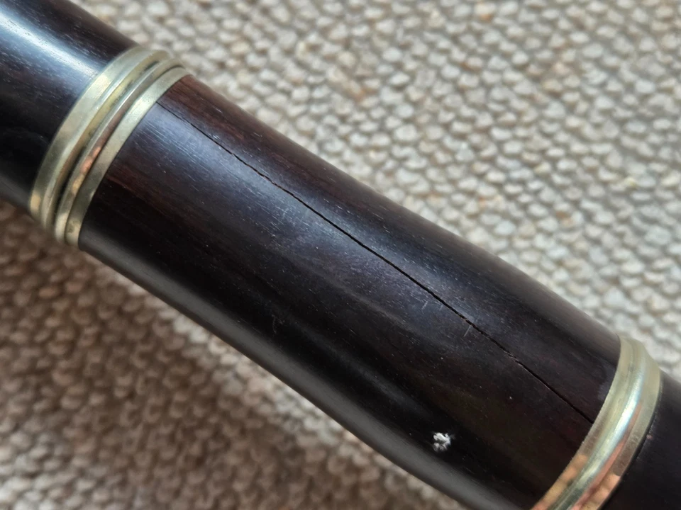 Flauta C de madera muy antigua, bonita "Oskar Adler" (grieta en cabeza y barril) Foto 4 de 4