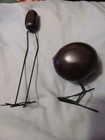 FISKELAGE Dark Wood & Metal BIRD Black Brown Minimalist Modern Figures IKEA 2pcs — photo 1