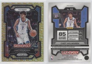 2023-24 Panini Prizm Monopoly Millionaire Gold Mojo /500 Chet Holmgren #62