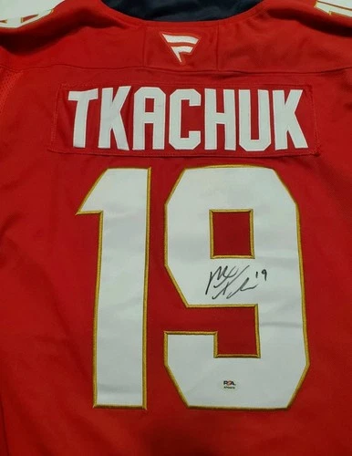 Matthew Tkachuk Signed Florida Panthers Jersey PSA Authenticated Stanley Cup NHL