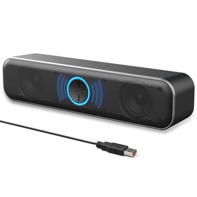 USB Computer Speakers 10W Enhanced Bass Stereo Sound Plug and Play for Desktop