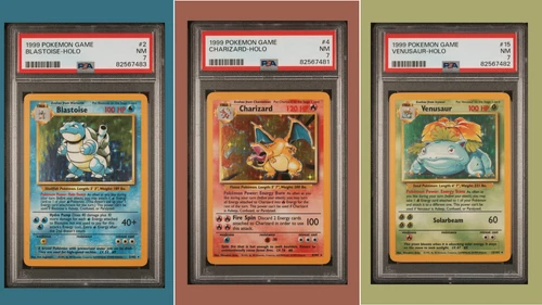 Charizard Blastoise Venusaur Holo PSA 7 WOTC 1999 Pokemon Base Set Unlimited