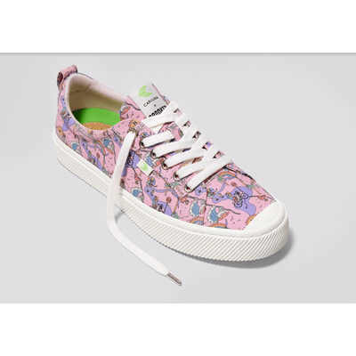 Cariuma X Crooked OCA Low Sneakers Mens 8.5 Womens 10 Rose Graphic Print NIB