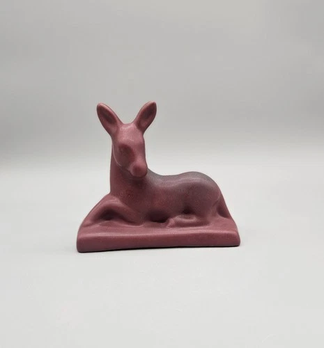 Van Briggle Art Pottery Mulberry Deer Figurine 4"