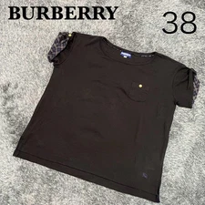 Women size M Tops Burberry T-Shirt Top Navy Horsemark Novacheck T-Shirt Original